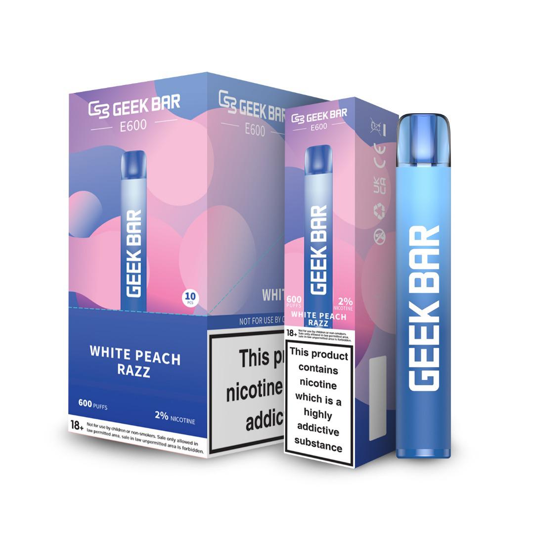 Geek Bar Peach Raspberry GEEK BAR PULSE X 25K WHITE PEACH RASPBERRY