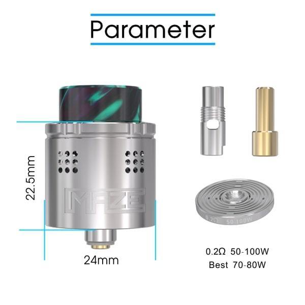 VandyVape MAZE Sub-Ohm BF RDA / Squonk Tank - V8PR.uk