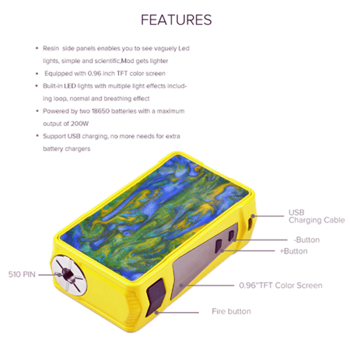 Sigelei KAOS Z 200W TC Box MOD - ReZin Edition - V8PR.uk