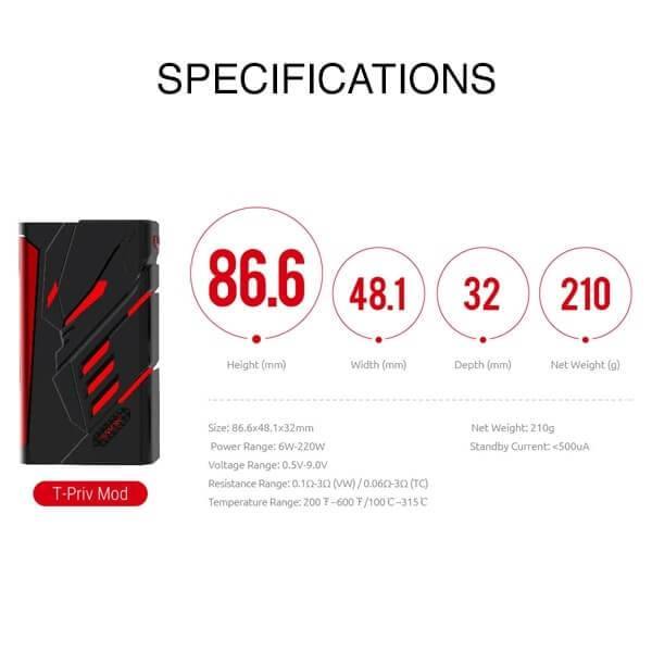 SMOK T-Priv 220W TC Box MOD - V8PR.uk