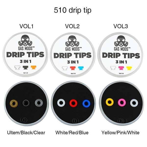 GAS MODS 3-in-1 Drip-Tips - 510 Edition - V8PR.uk