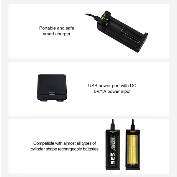GOLISI Needle 1 USB Battery Charger - V8PR.uk