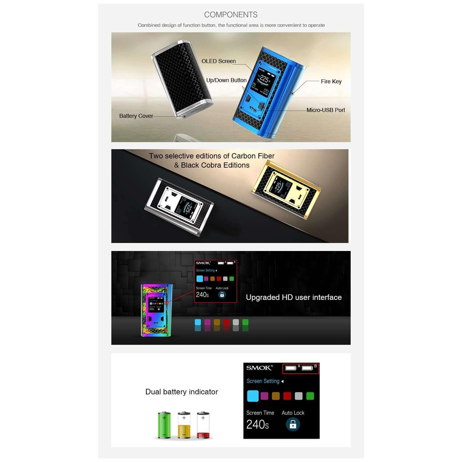 SMOK Majesty 225W TC Box MOD - LUXE Edition - V8PR.uk