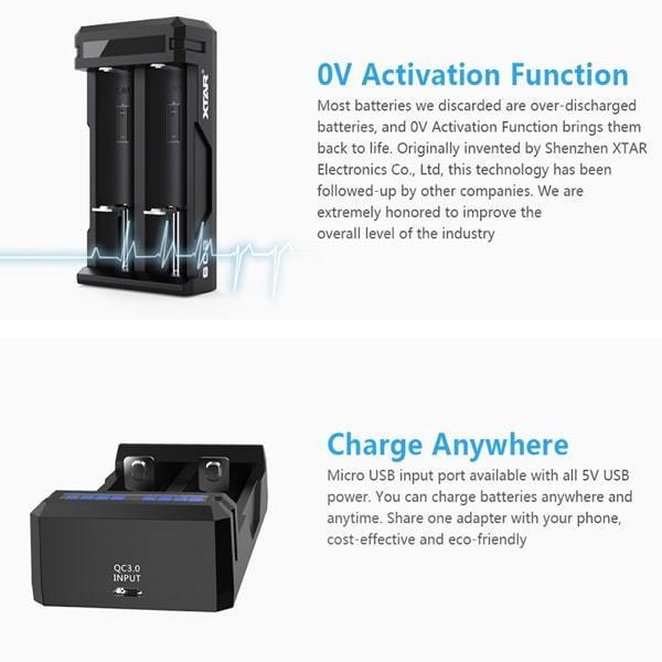 XTAR SC2 3A USB Battery Charger - V8PR.uk