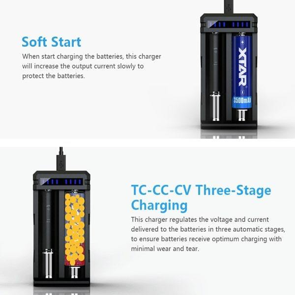 XTAR SC2 3A USB Battery Charger - V8PR.uk