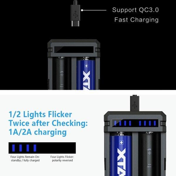 XTAR SC2 3A USB Battery Charger - V8PR.uk