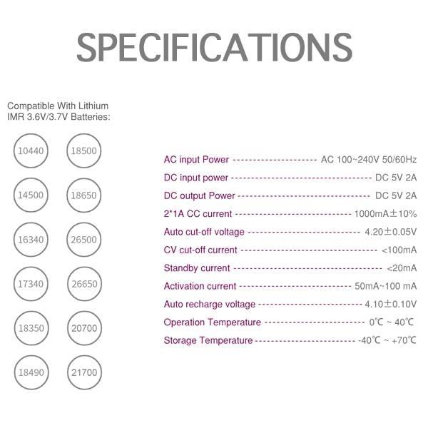 Efest Slim K1 Intelligent USB Battery Charger - V8PR.uk